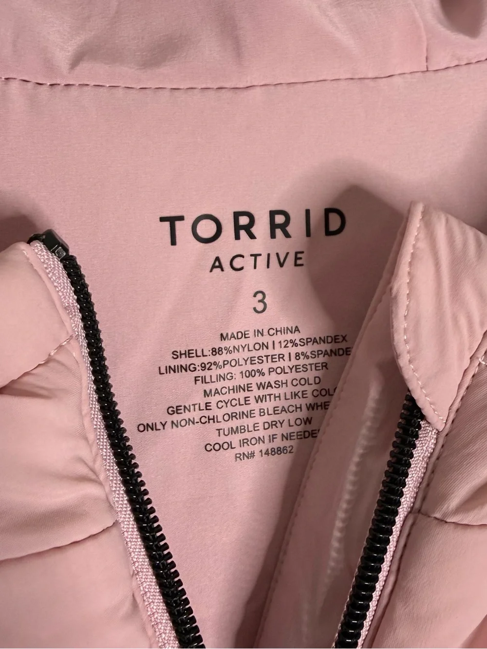 Torrid Active Pink Hooded Puffer Vest Size 3 Plus Size NWOT